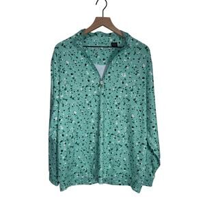 SWING JUICE Collection Mint Green Speckled Quarter Zip Golf Performance Shirt L